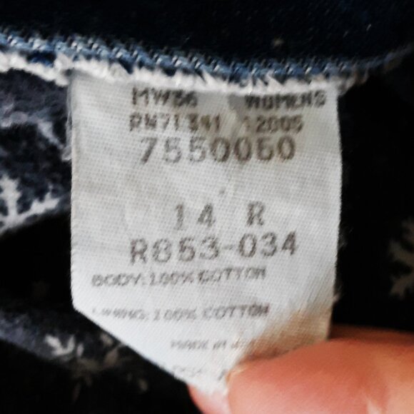 Vintage LL Bean Double L Relaxed Fit Flannel Lined Women's Jeans Size 14 Reg. - Picture 7 of 7